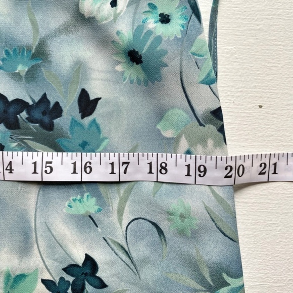 Next Up Vintage Juniors Y2K Blue Floral Maxi Spaghetti Straps Dress - Picture 8 of 9